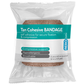 Aero Healthcare AEROBAN Tan Cohesive Bandage 5.0cm x 4.5M Wrap/12